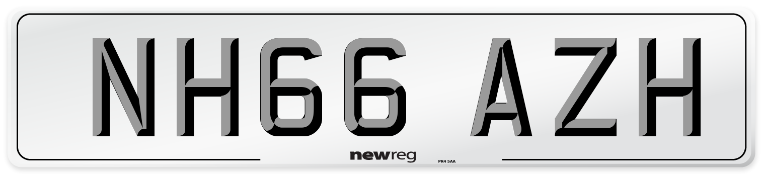 NH66 AZH Number Plate from New Reg